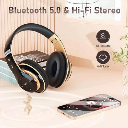 Wireless Headphones Bluetooth Noise Cancelling Stereo Earphones over Ear Headset