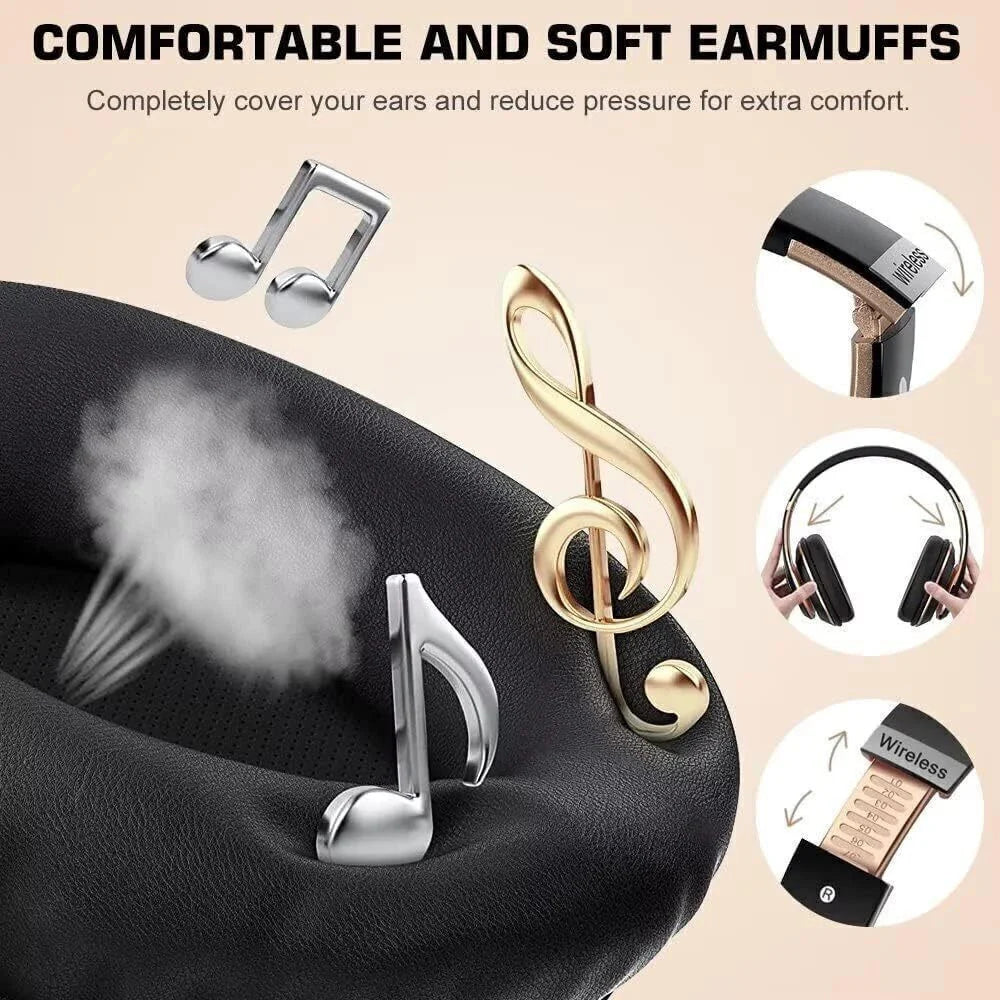 Wireless Headphones Bluetooth Noise Cancelling Stereo Earphones over Ear Headset